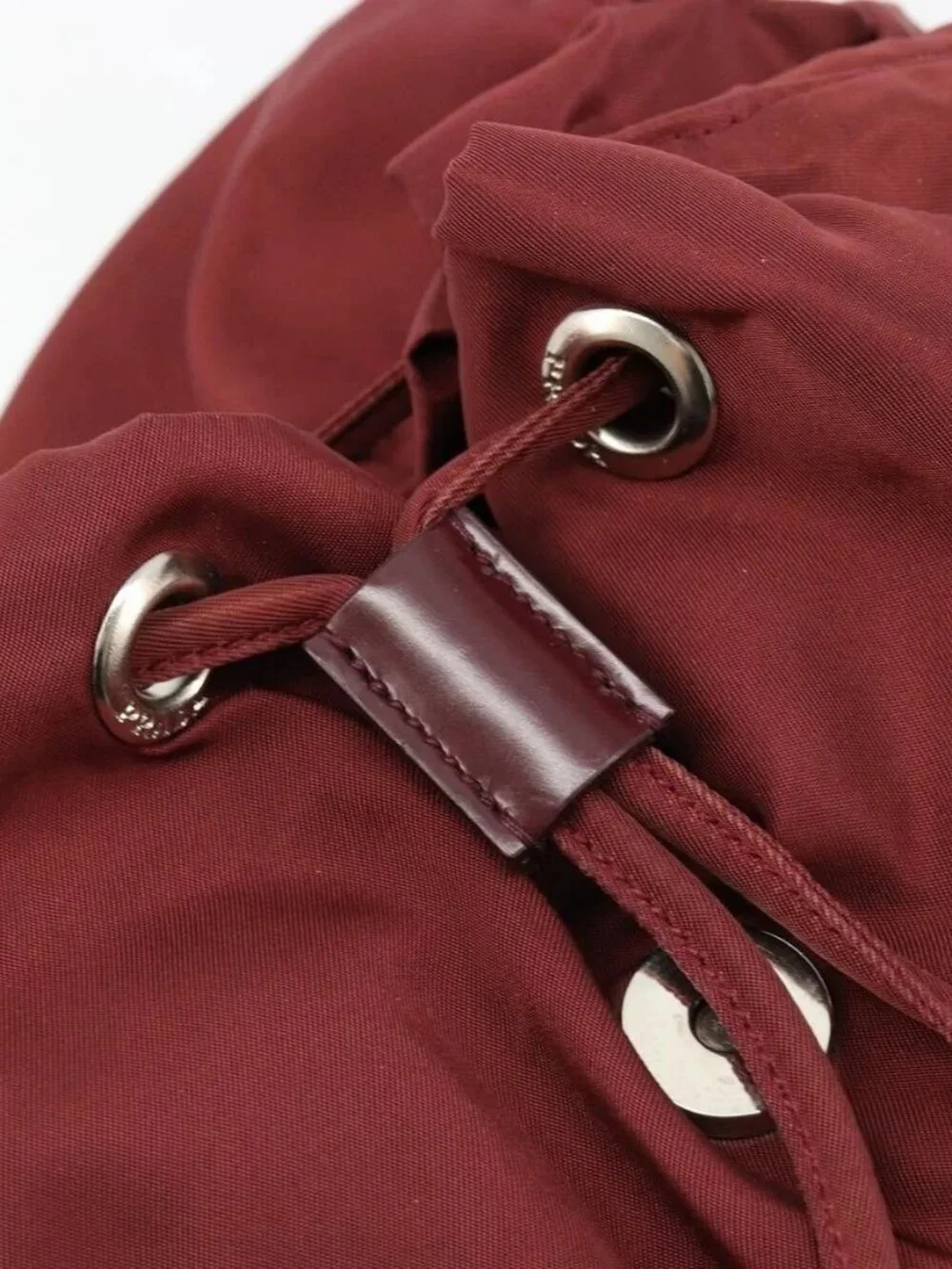 PRADA Backpack Nylon Red Silver Auth ti3983A